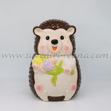 керамичен буркан таралеж с капак за съхранение на бонбони или декорация