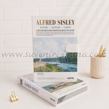 Луксозен тефтер Alfred Sisley „Речен пейзаж“ с магнитна закопчалка