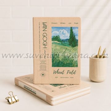 Тефтер Винсент ван Гог Wheat Field с дървена корица