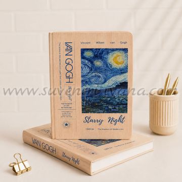 Тефтер Ван Гог Starry Night с дървени корици