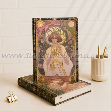 Тефтер Art Nouveau декоративен „Златен ореол“ с твърди корици