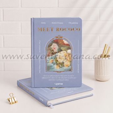 Луксозен арт тефтер Meet Rococo със синя флорална корица