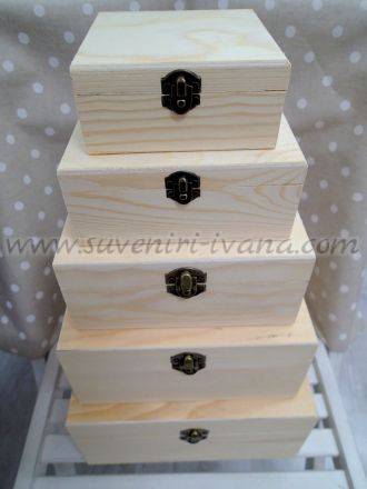 Дървени кутии комплект 5 броя