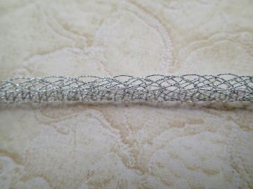 Сребристо плетено ламе, диаметър 5 мм