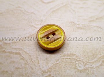 Жълто дървено копче 1,5 см