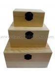 Дървени кутии натурални, комплект 3 бр. 