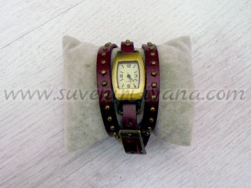 Винтидж часовник гривна с каишка от естествена кожа