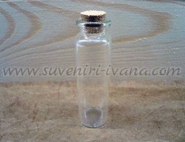 Стъклено шишенце с коркова тапа 6,0 х 2,0 см.