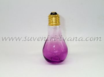 Стъклена бутилка-електрическа крушка, лилава