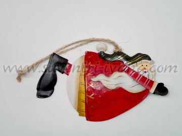 Декоративна метална фигурка летящ дядо Коледа