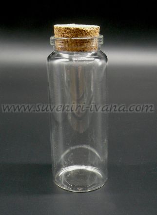 Стъклено шишенце с коркова тапа 12,0 х 4,5 см.