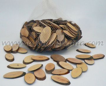 Дървена шайба елипса - 500 грама, размер 50-70 мм