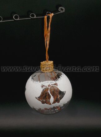 Коледна играчка за елха-стъклена топка с декорация