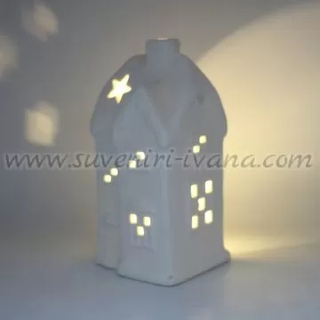 керамична къщичка свещник за чаена свещ