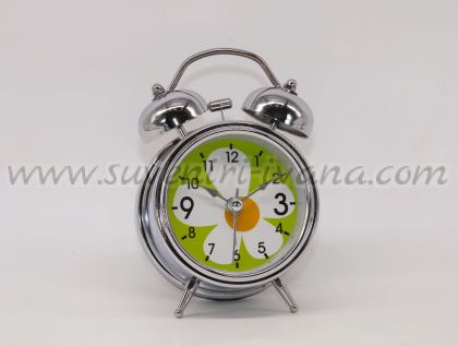 метален часовник с будилник и лампичка