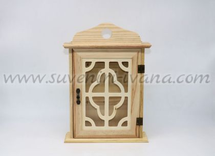 натурална дървена кутия за ключове