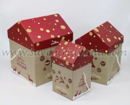 коледни кутии за подаръци къщичка