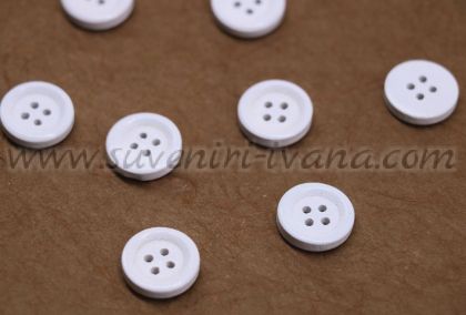 бели дървени копчета 15 мм 