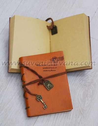 винтидж тефтер светлокафява кожа