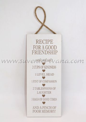 дървена табелка рецепта за добро приятелство