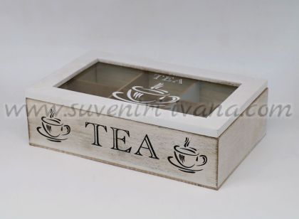 кутия за чай с шест отделения