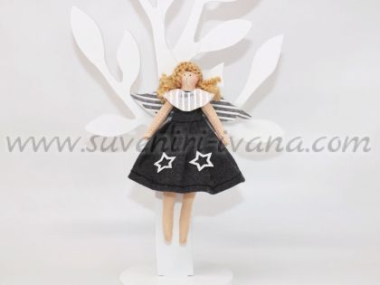 кукла от текстил ангелче с рокля на звезди
