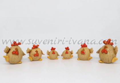 комплект декоративни кокошки от полирезин
