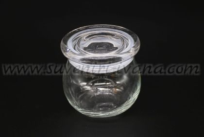 стъклен буркан за съхранение с капак