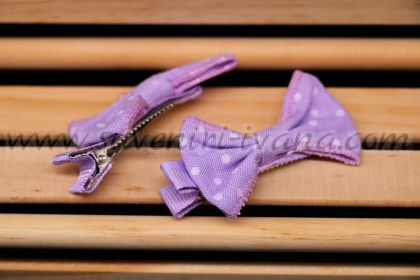 комплект шнолки с лилава панделка от текстил