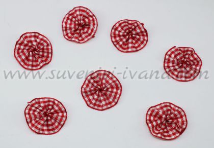 кръгли панделки за декорация червено и бяло 3,5 см.