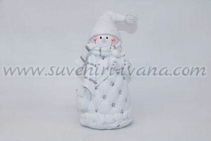 коледна керамична фигурка снежен човек
