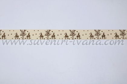 коледен ширит за декорация еленчета и дърво с птички ширина 2,1 см
