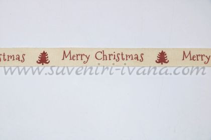 коледен ширит за декорация с надпис 'Merry Christmas' ширина 1,5 см