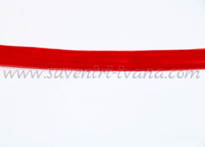 червена кадифена лента за декорация ширина 12 мм