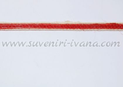 червен конопен ширит за декорация ширина 6 мм