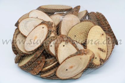 дървени шайби за декорация елипса 8-10 см