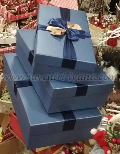 комплект сини кутии за подаръци