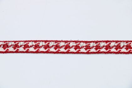 памучен ширит 10 мм бяло и червено