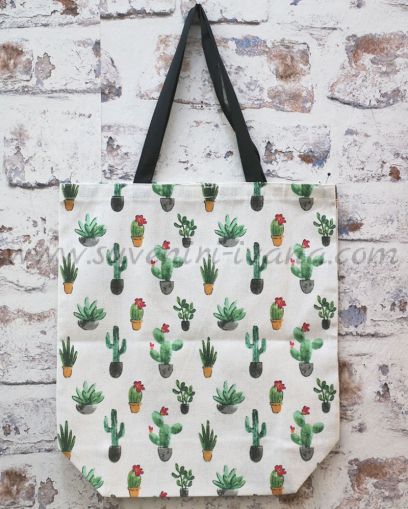 текстилна дамска чанта на кактуси