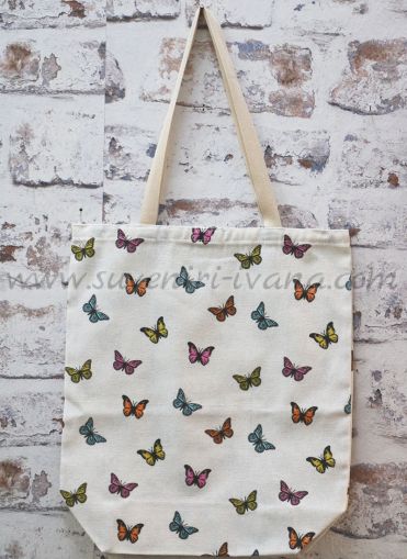 текстилна дамска чанта на пеперуди