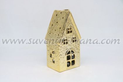 златна керамична къщичка за свещи