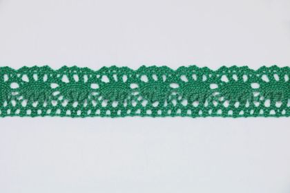 зелена памучна дантела ширина 2,5 см