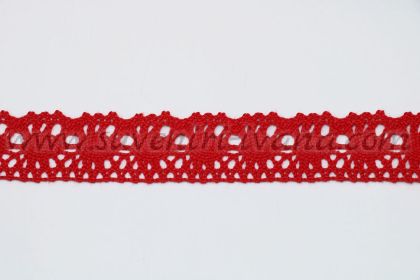 червена памучна дантела ширина 2,7 см