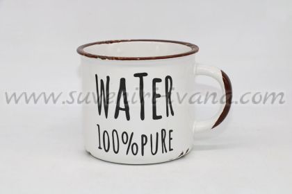 бяло канче с надпис Water 100% Pure