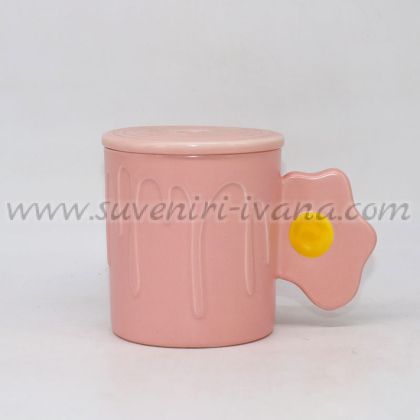 розова чаша с дръжка яйце на око модел две