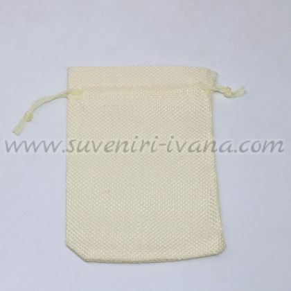 бяла кесийка торбичка от зебло 10,0 х 14,0 см