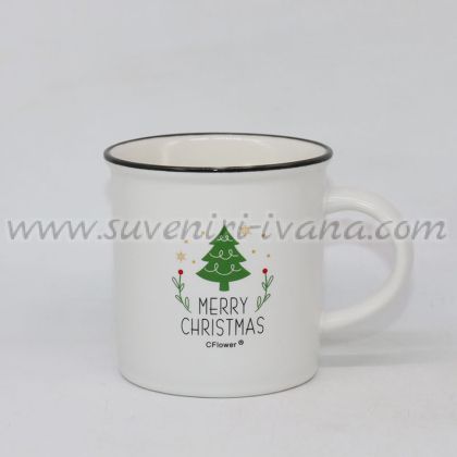коледна чашка за чай или кафе Merry Christmas - коледна елха