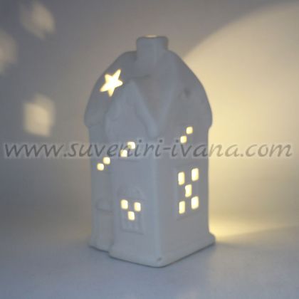 керамична къщичка свещник за чаена свещ