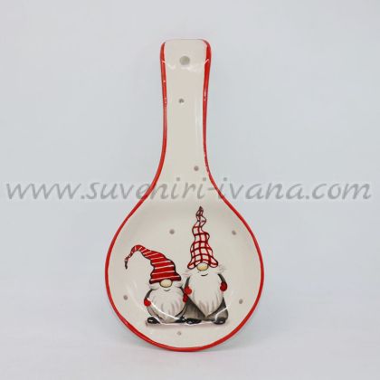 керамична поставка за лъжица с коледен гном