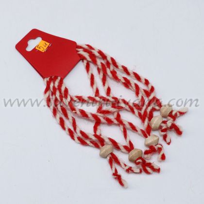 комплект 5 броя мартеници гривни с дървено мънисто